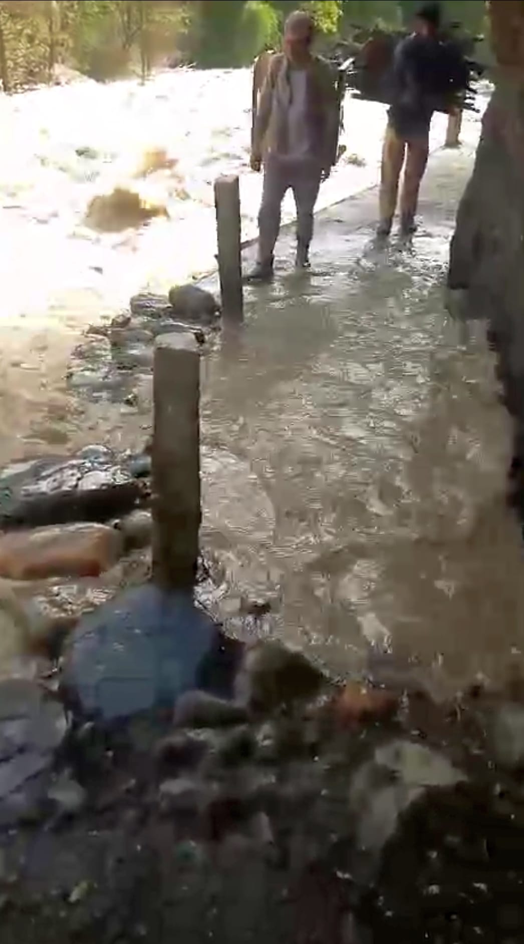 Newly Khad water flowing from the road