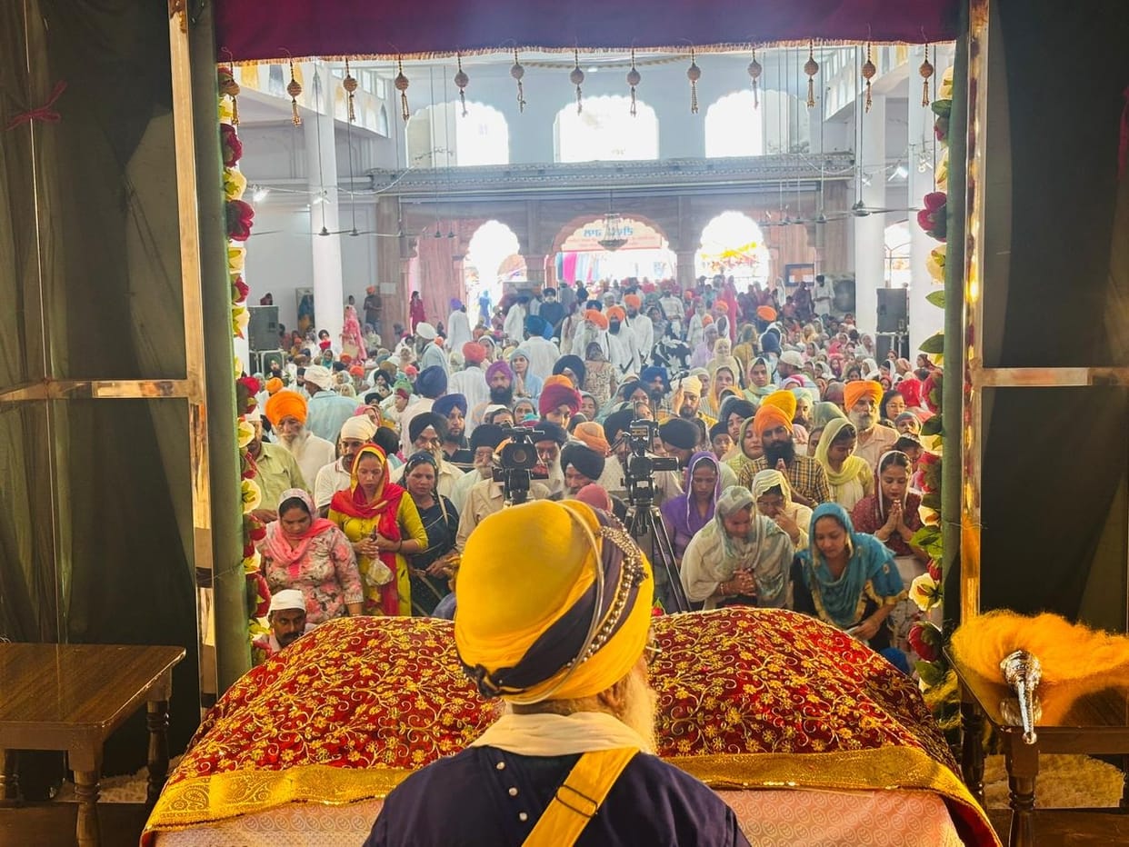 The congregation is delighted to hear the life history of Guru Sahib