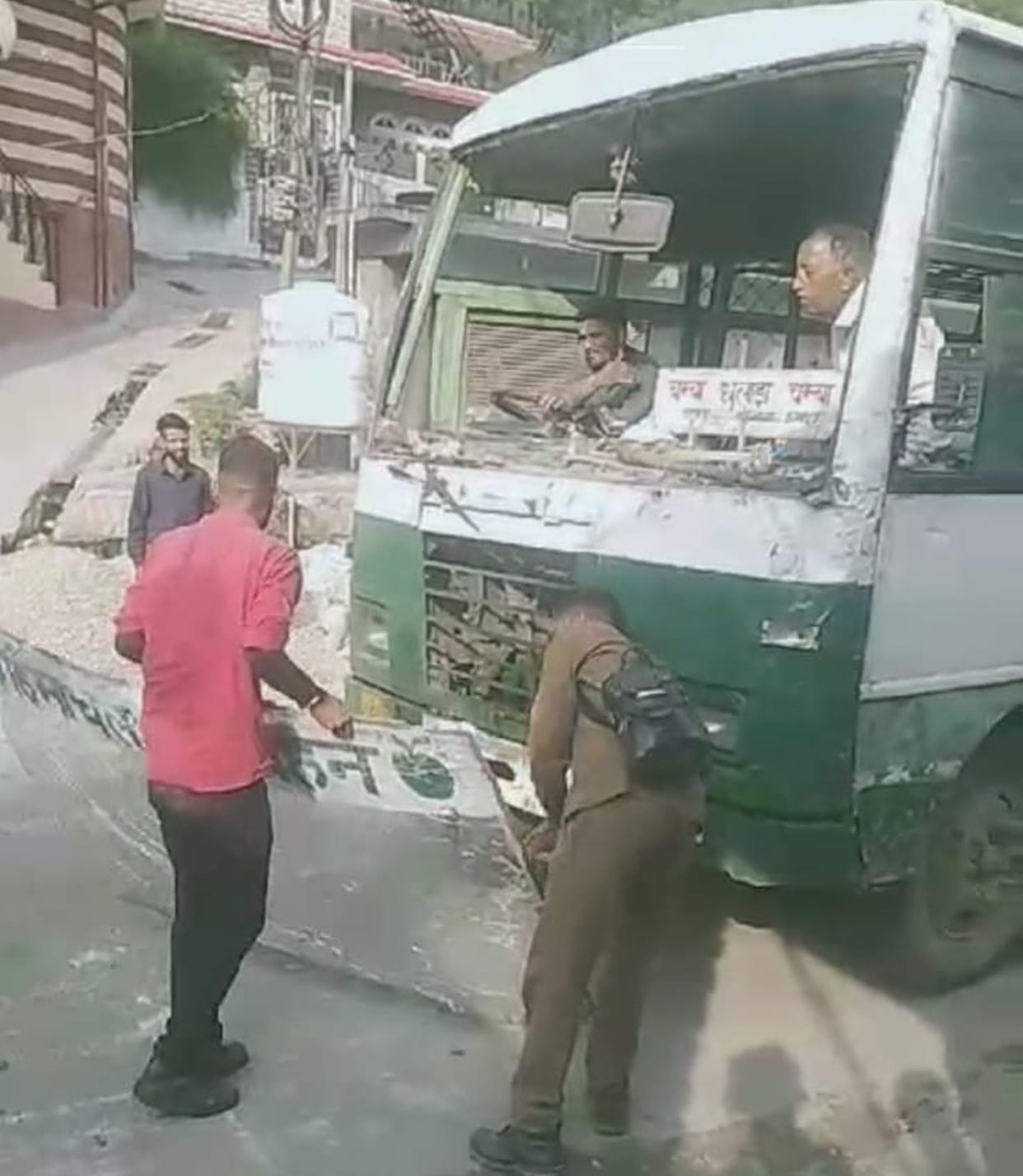 Front mirror of moving bus came off, fell on the highway