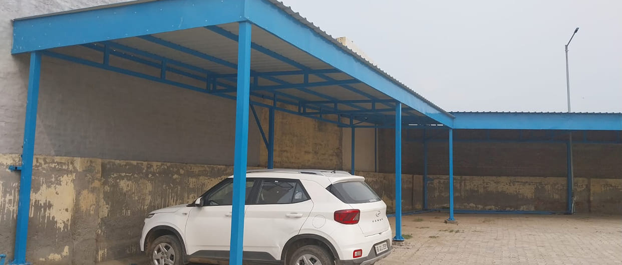 Parking shed built in Municipal Corporation office by spending Rs 10 lakh