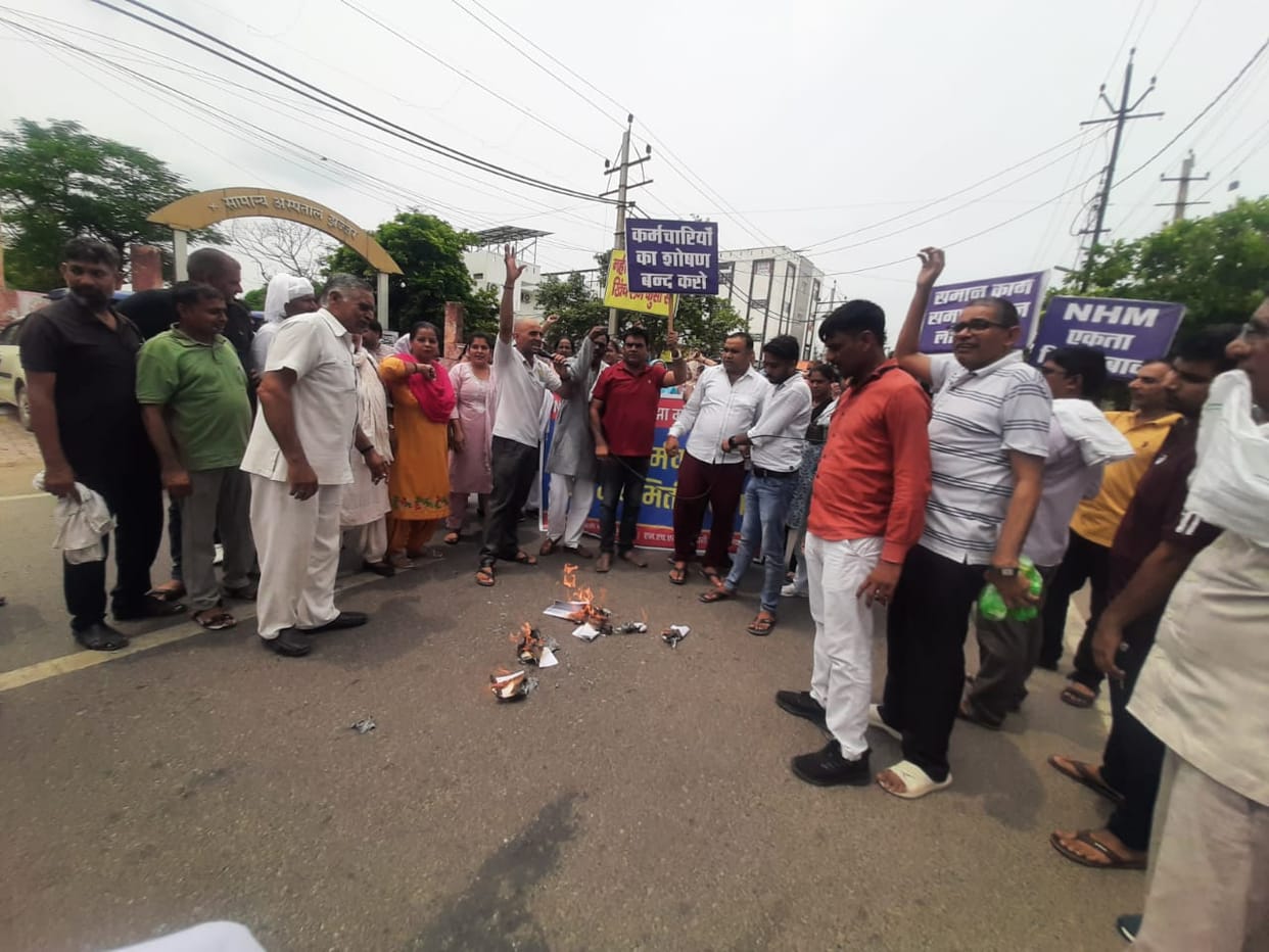 NHM employees protested by burning white paper
