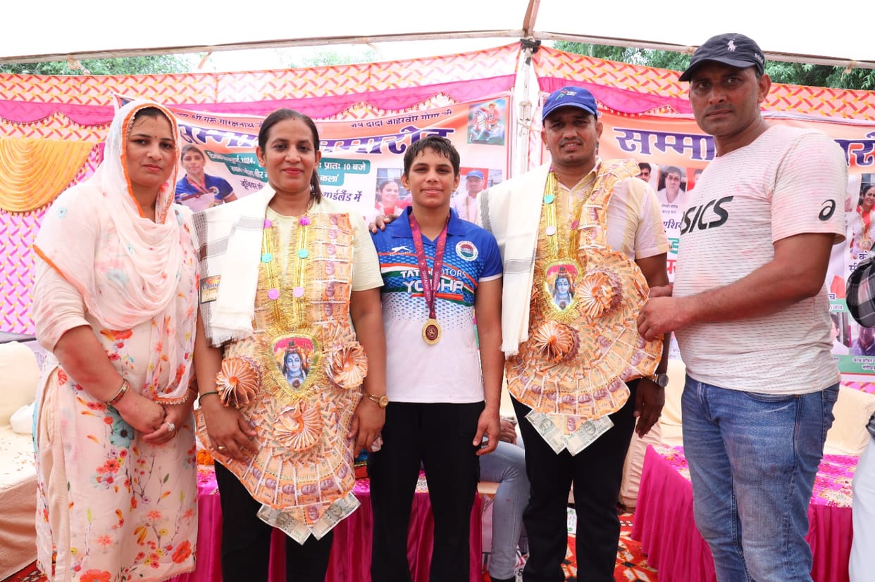 Tapasya welcomed after returning to village with gold