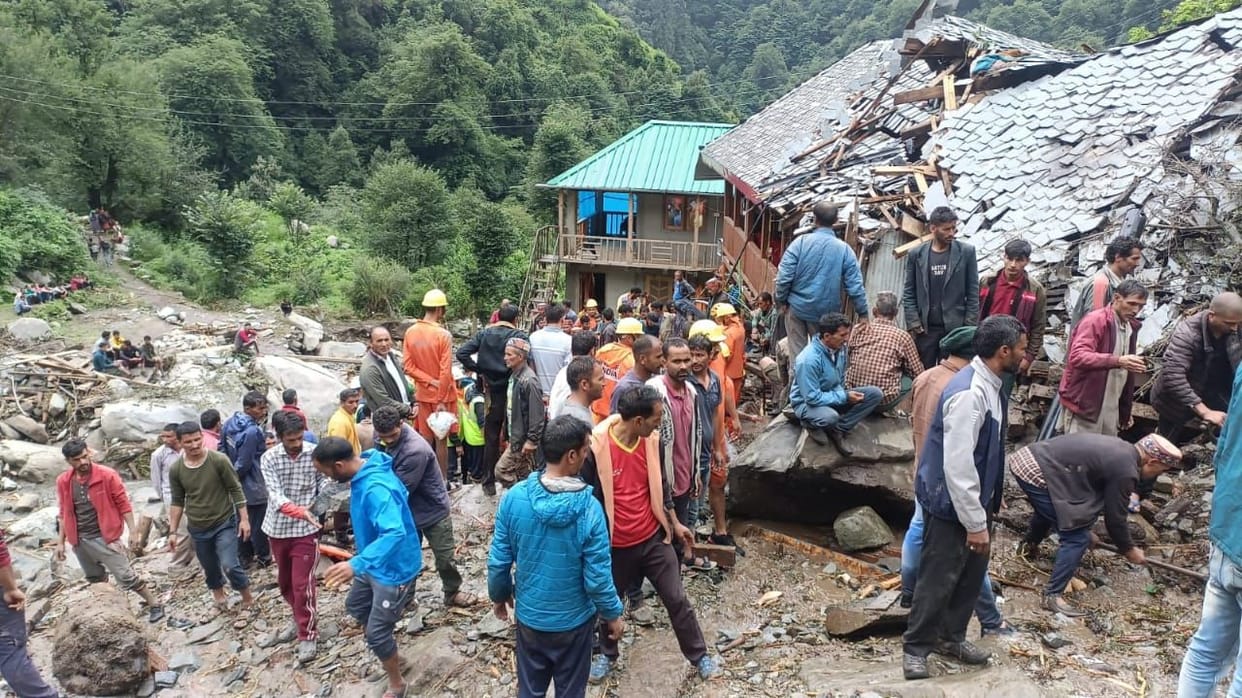 Bodies of two children buried under debris found in Rajban, five still missing, search continues