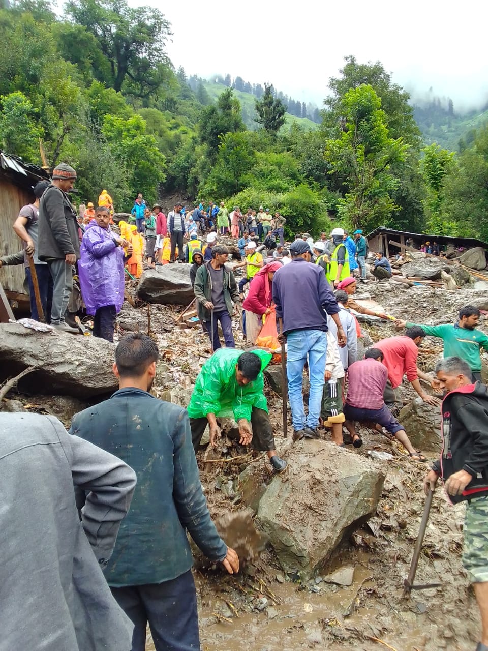 Cloudburst disaster in Rajban: Search for life in piles of debris