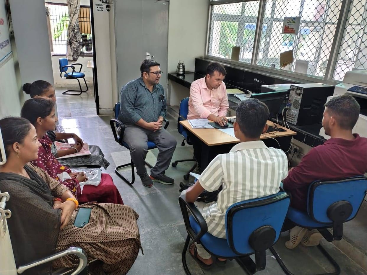 Students applying for admission in Polytechnic Institute of Dhangar village of Fatehabad.