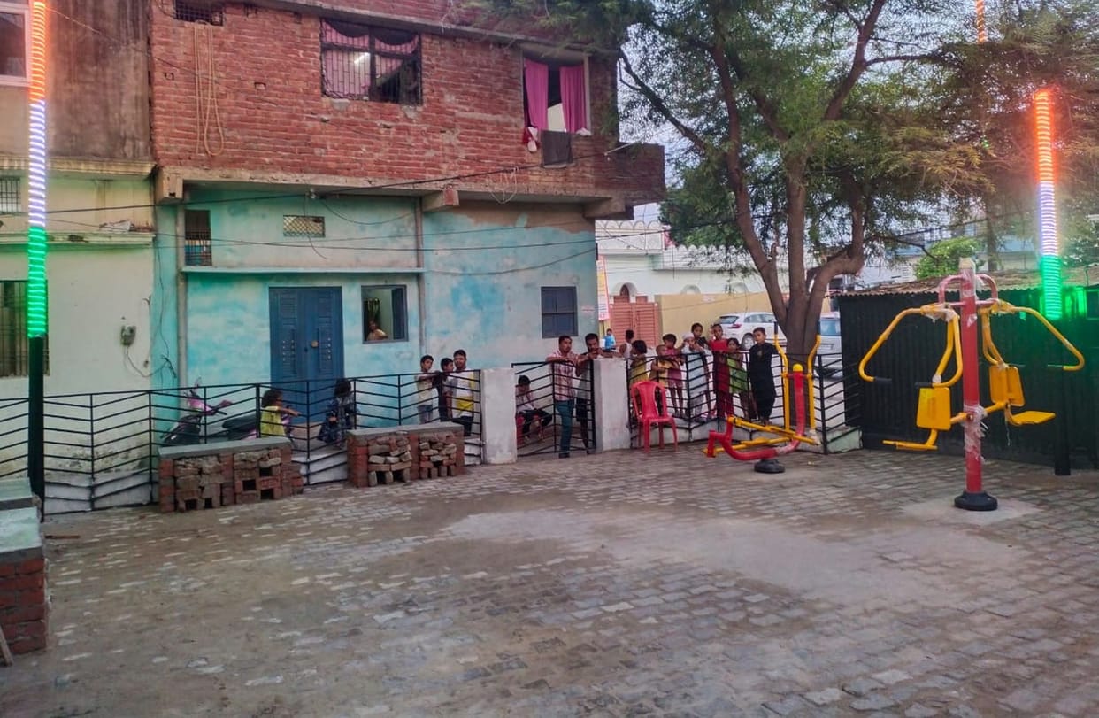 The garbage dump was transformed into an open gym and park