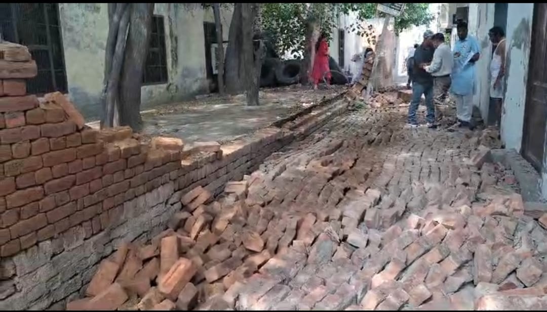 Three students injured after dilapidated bus stand wall collapses
