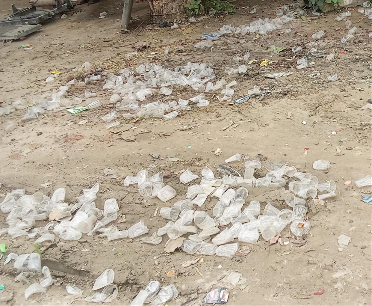 Seva camps ended, garbage left on the road