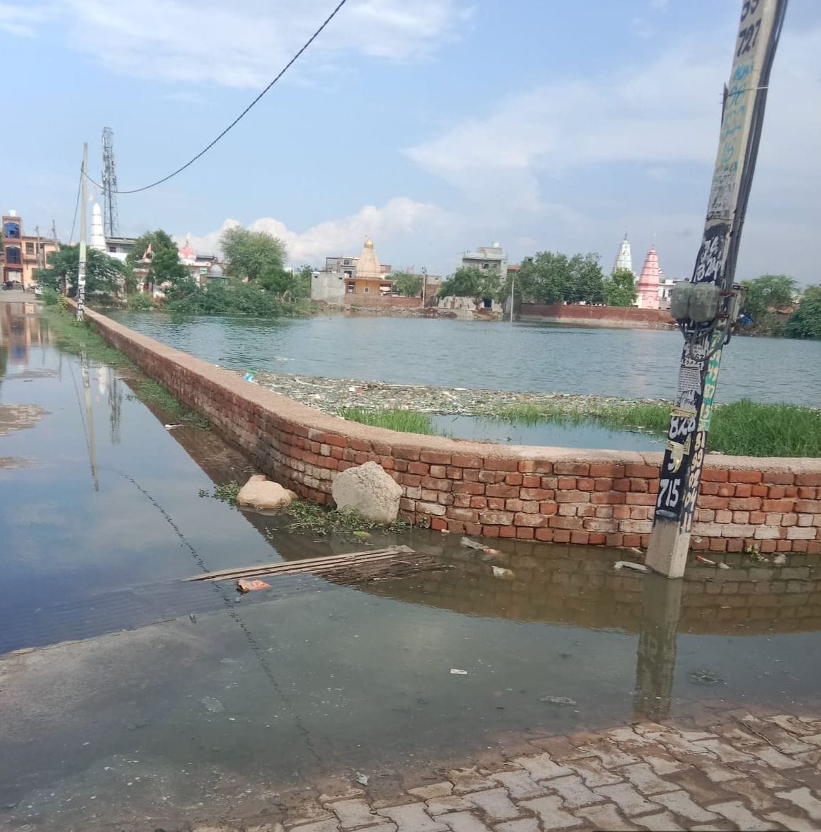 Johad overflowed in Kalinga Sawai Pana due to rain water