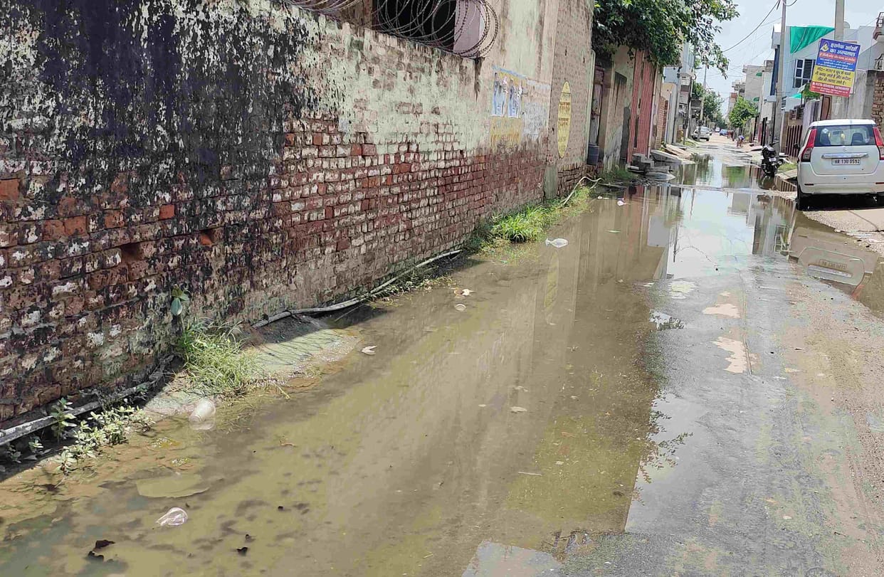 People of Dev Nagar troubled due to accumulation of rain and sewer water in the streets