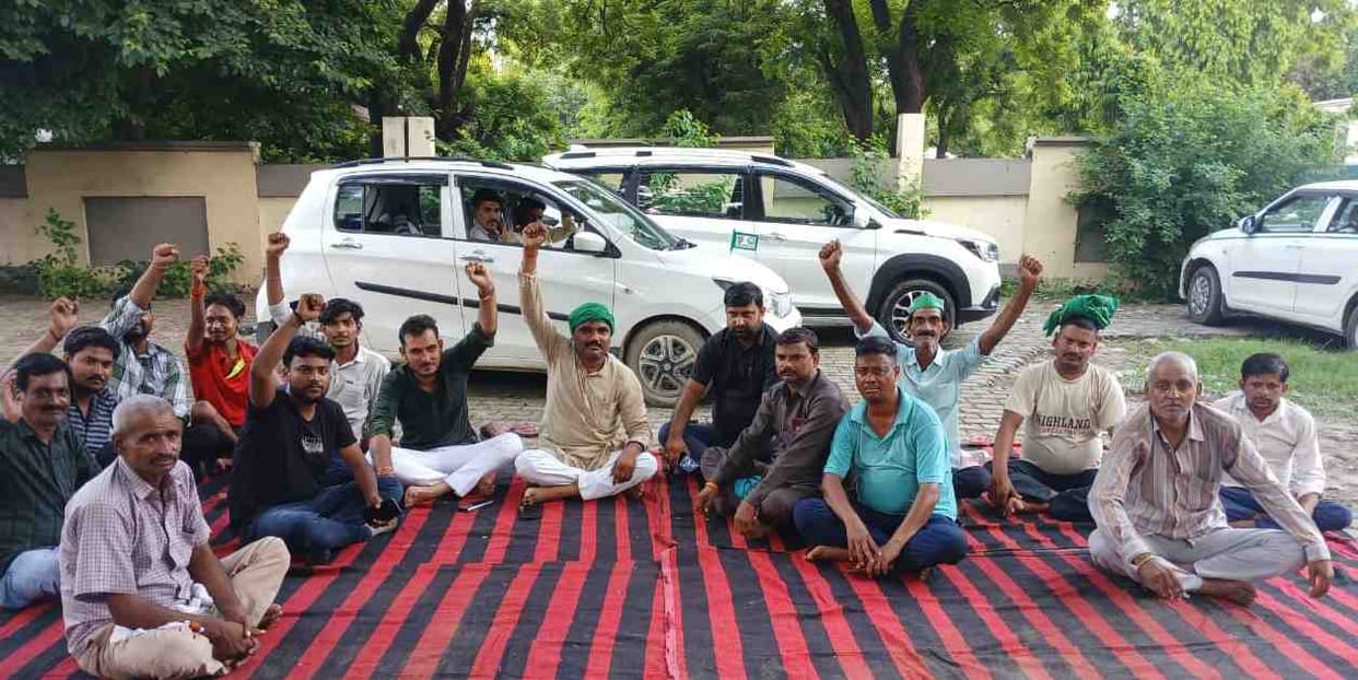 Farmers protest against city police station in-charge