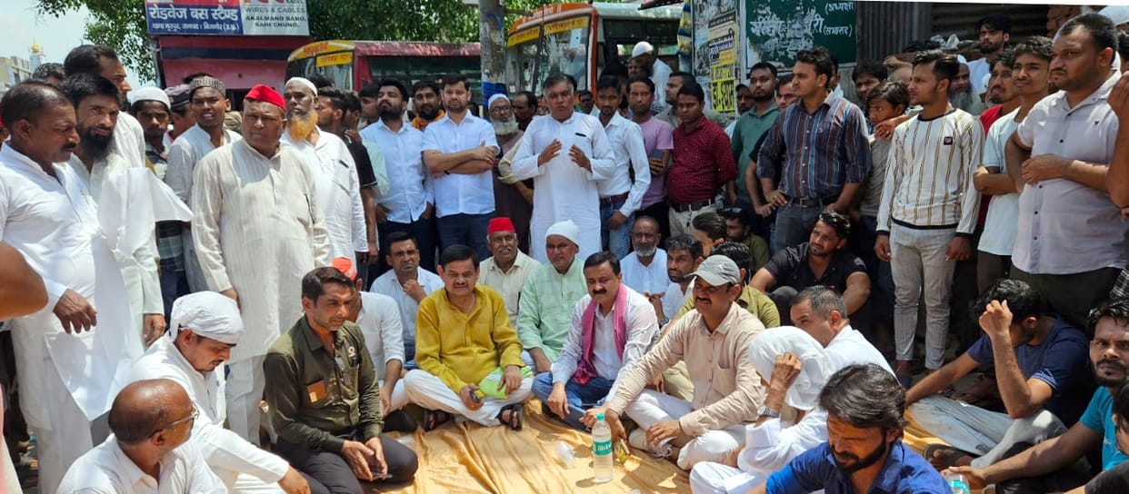 SP MLA sitting on strike against municipality