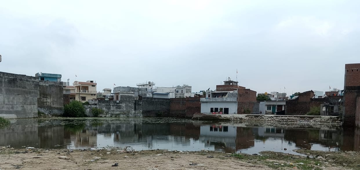 There are heaps of garbage at many places in Naugawan Pakadia, there is a possibility of diseases spreading due to waterlogging