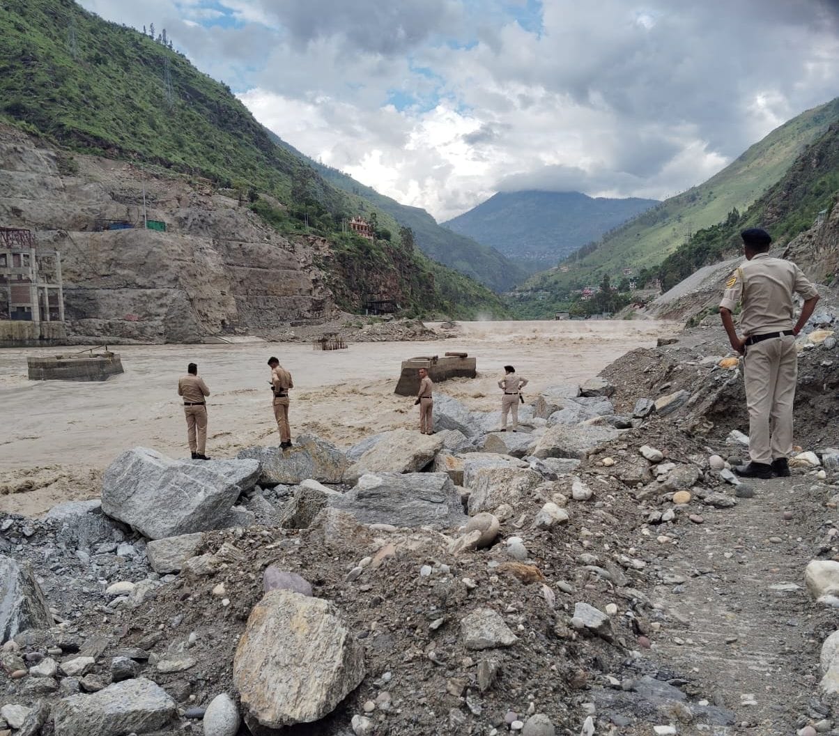 Flood in Samej-Kurpan river, disaster affected Samej town, Rampur, Shimla district, Kullu district.