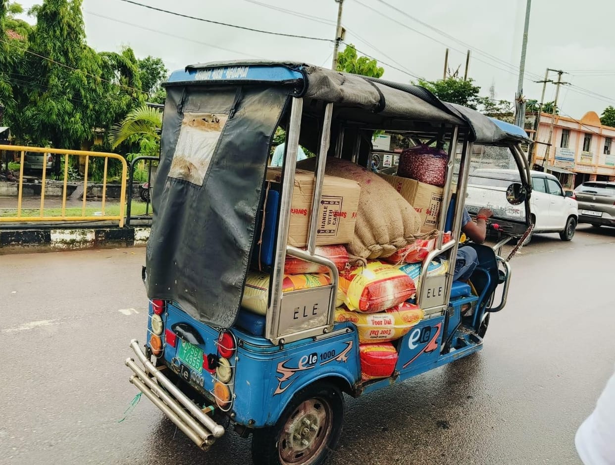 E-rickshaw turned goods train