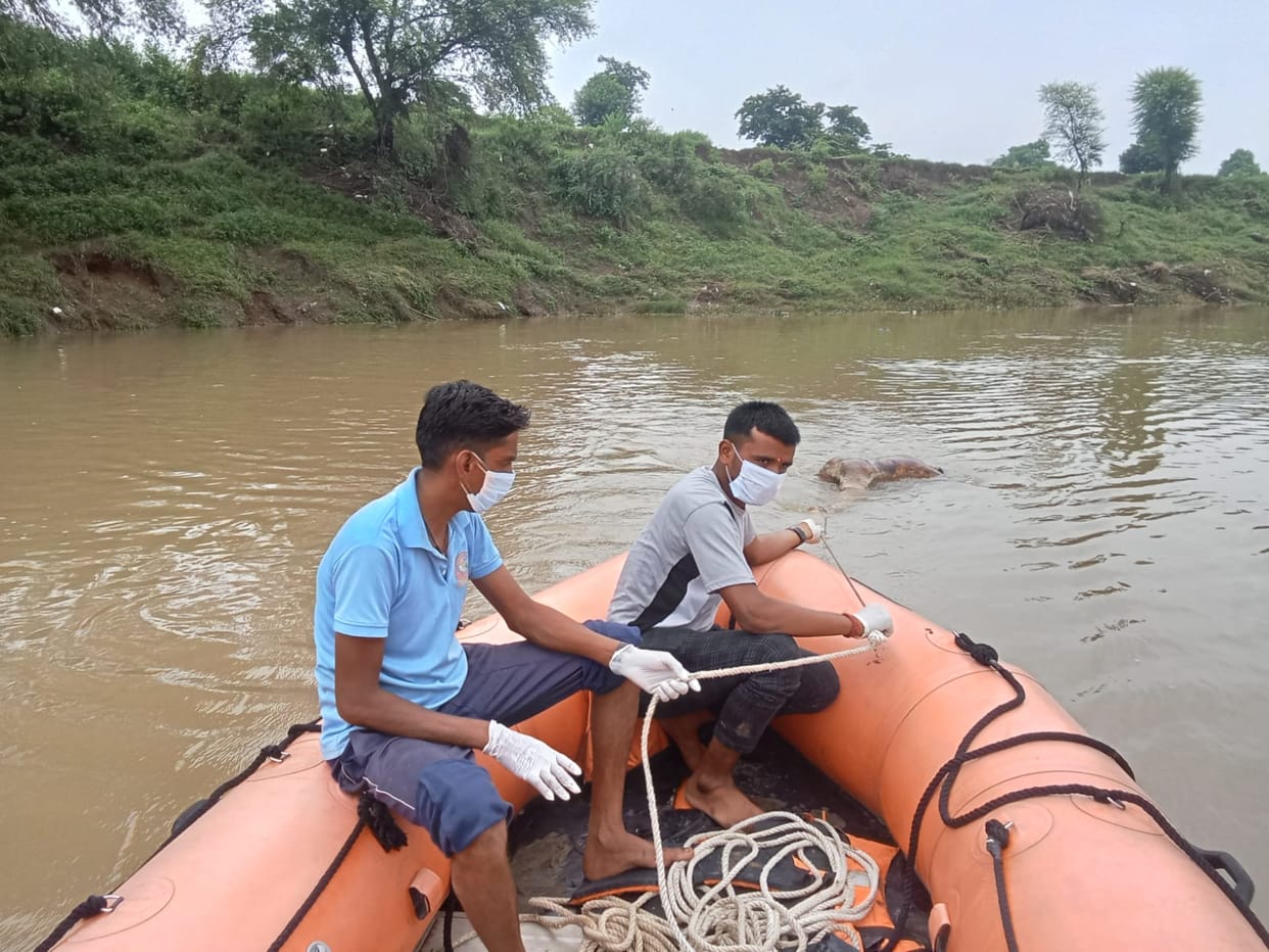 Damoh Youth drowned in Sunar river of Gadhakota, 20 km away in Damoh SDRF got it