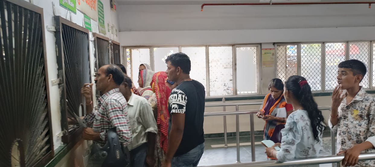 Waiting for hours at the medicine counter