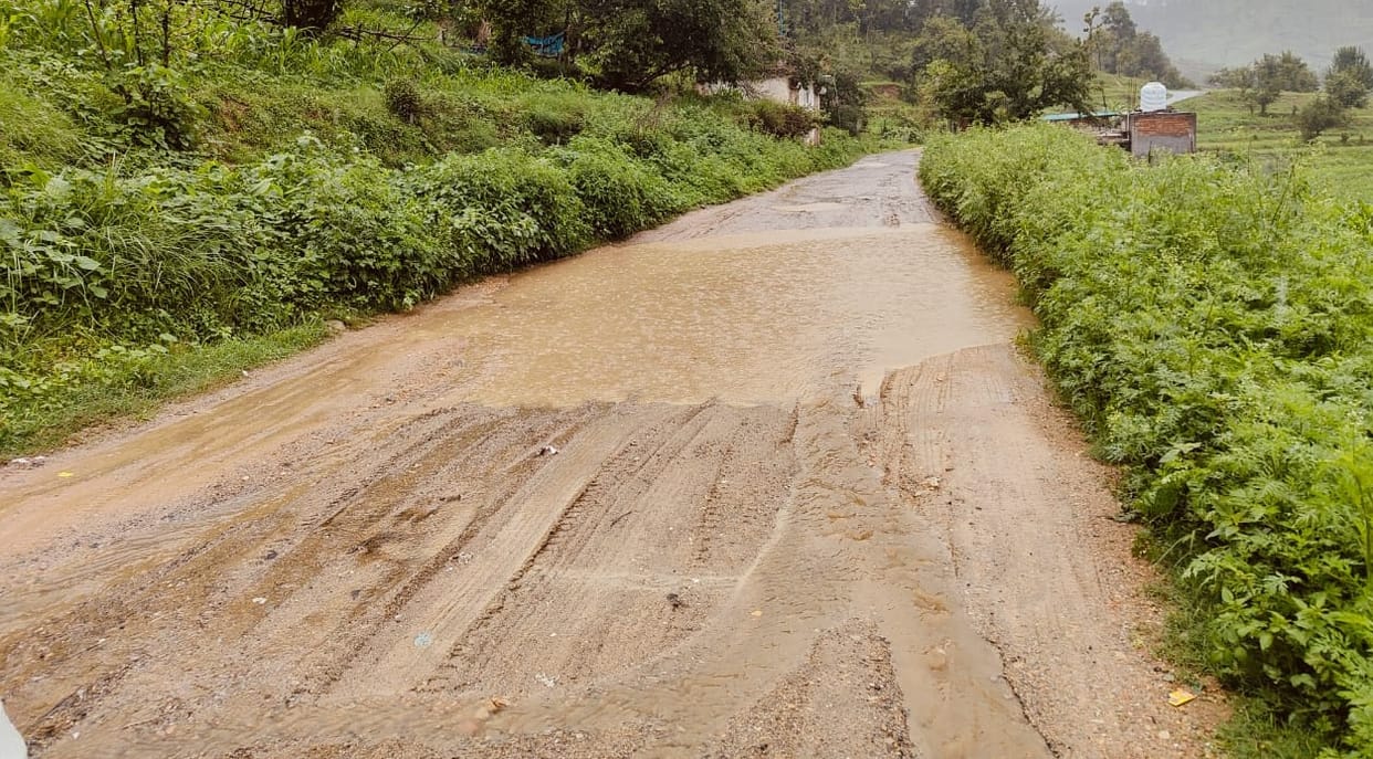 People of Simalkot traveling in danger on bad road