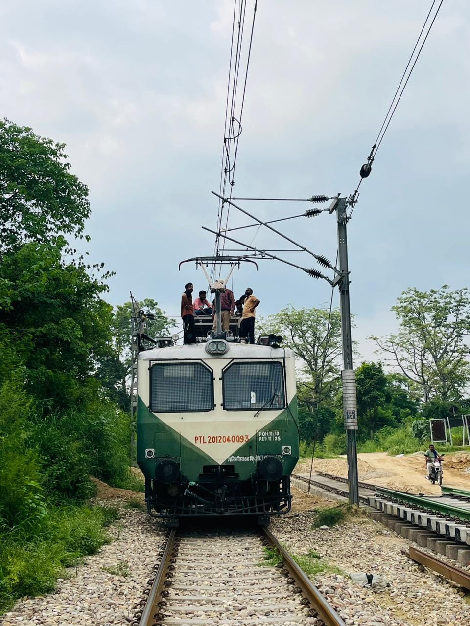 Electrification work on loop line at Una railway station in final stage