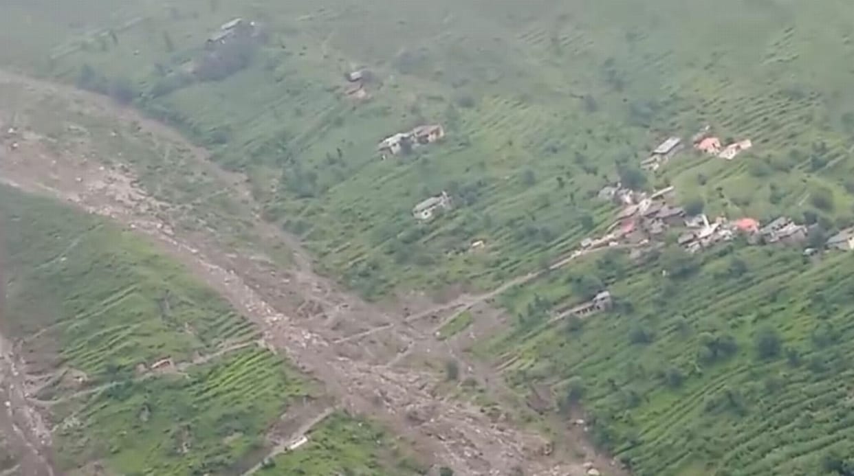 Ser village affected by landslide, stones fell at night, people spent the whole night awake
