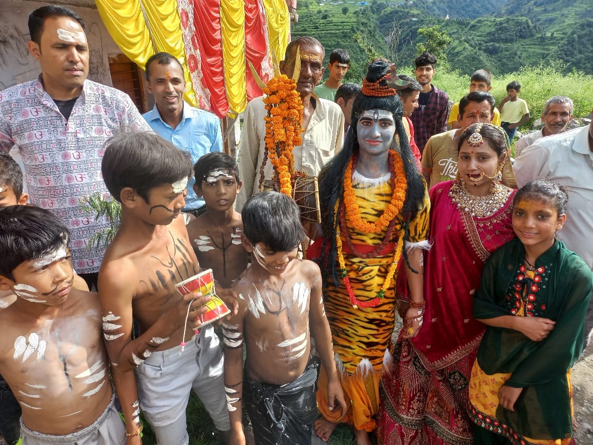Shiva procession tableau taken out in Than village
