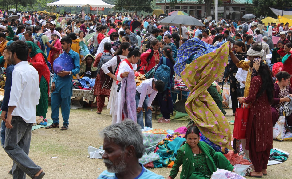 Business remained slow in the morning, crowd of people gathered as soon as the sun started shining