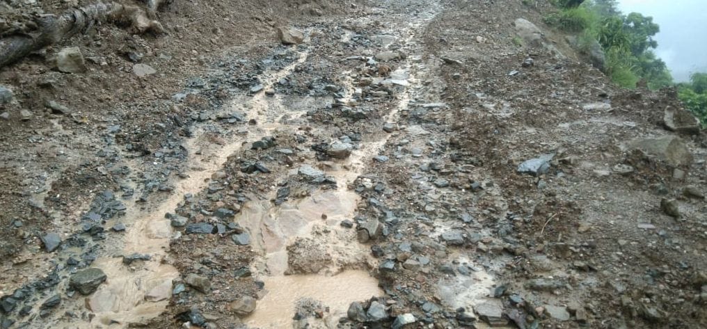 Cracked mountains in Harbagh, Gumma and Kotropi, flood like situation due to change in water flow