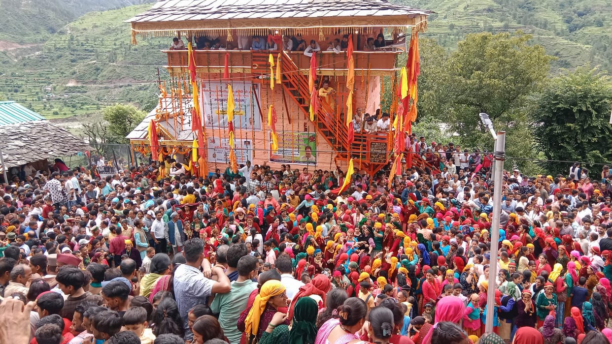 Adored Rudreshwar Maharaj is seated in the temple of Devalsari village