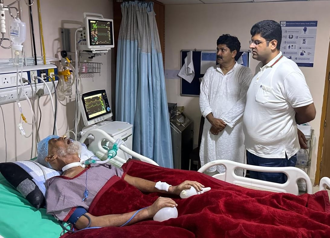 Dushyant Chautala reached private hospital to meet former Nuh MLA