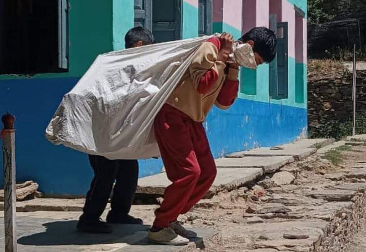 Video of students carrying luggage at Eklavya Model Residential School goes viral