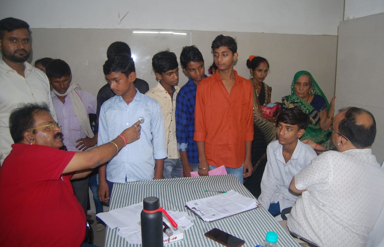 Children who went home after treatment reached the medical college for checkup.
