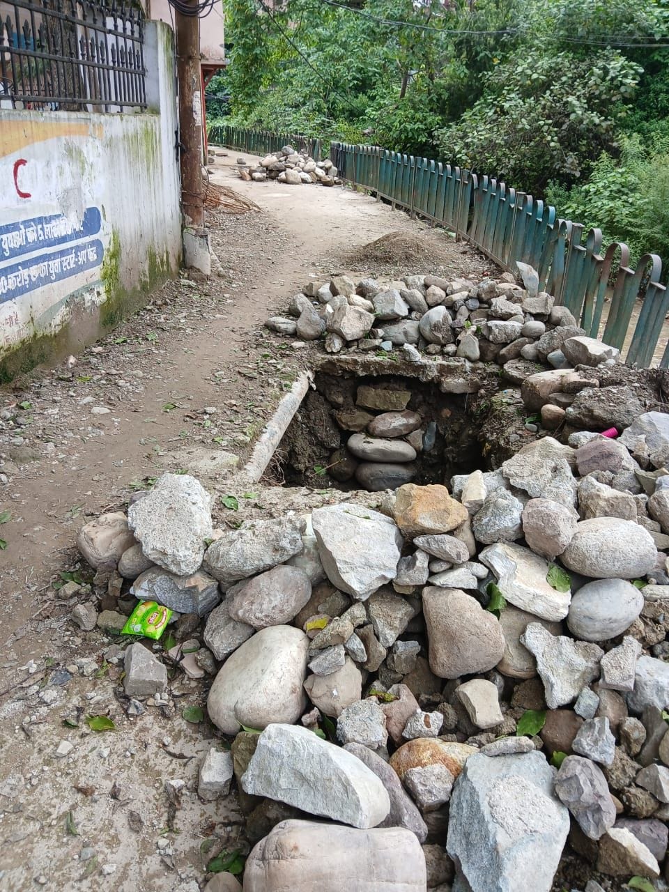 150 meter long road not repaired even after 45 days
