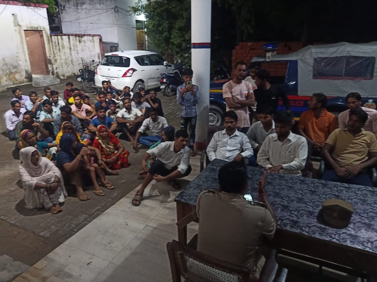 The flag with Ambedkar's photo installed at the village secretariat was taken down, demonstration