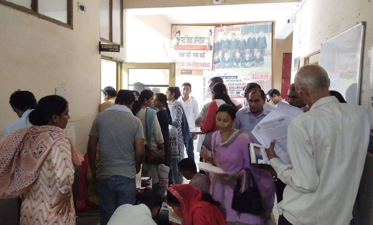 Crowd gathered regarding joining of TGT, five committees checked the documents