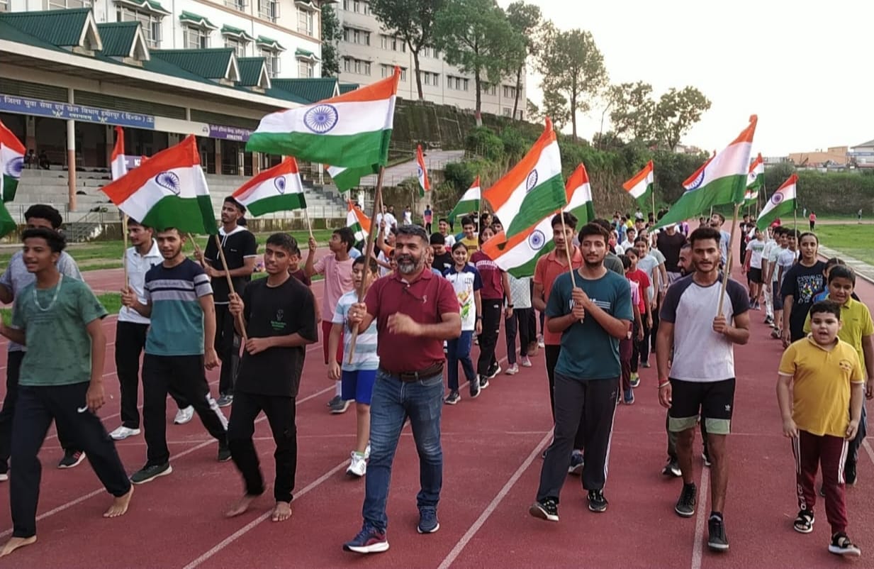 Tricolor procession taken out in honor of freedom fighters at Anu Maidan