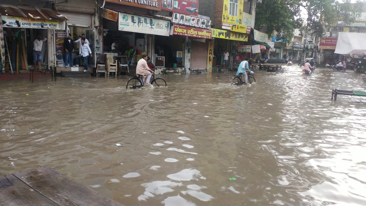 Water drainage is not happening due to the roads constructed by the city council
