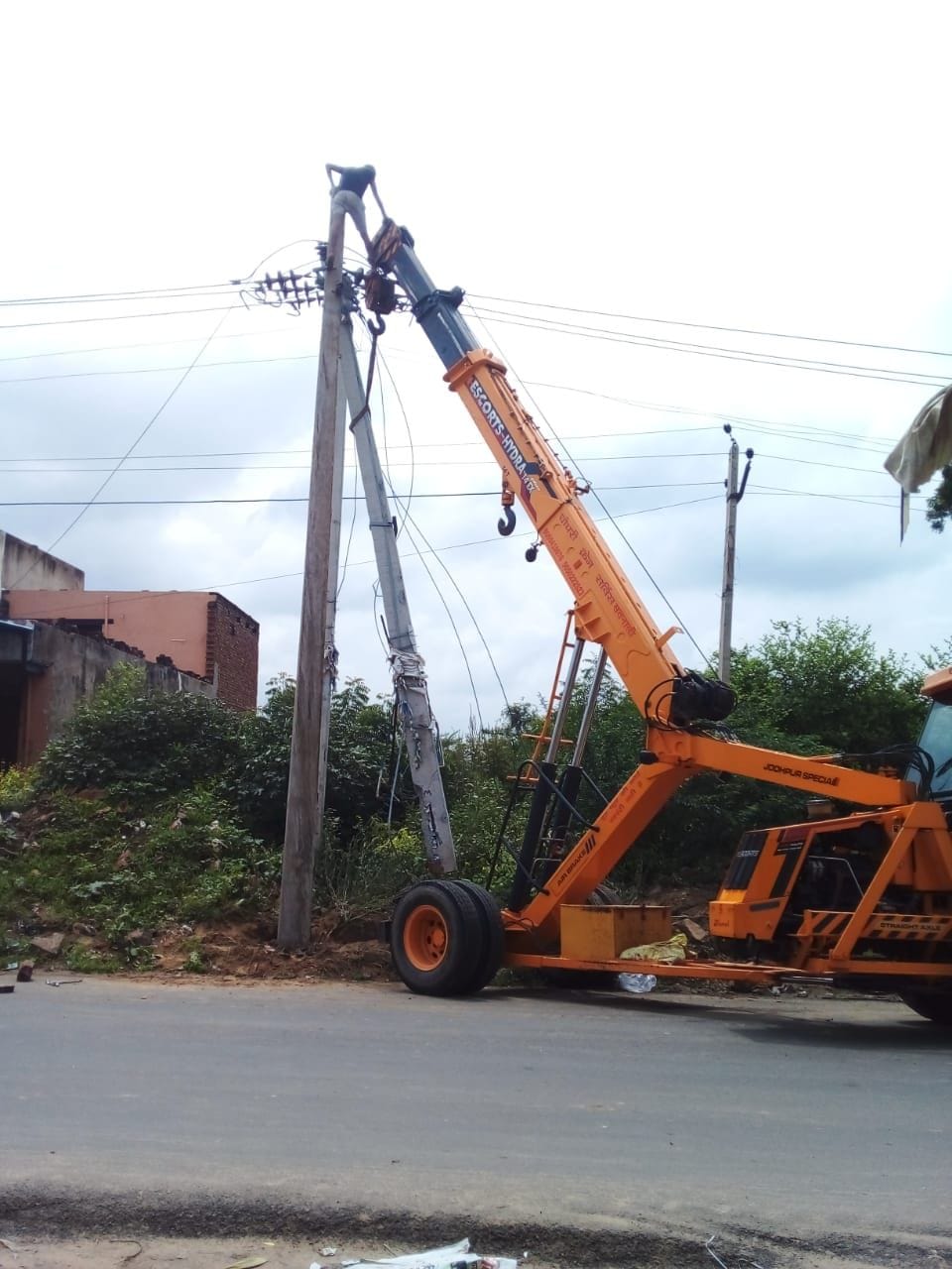 Two poles of 33 KV line broken due to truck collision, power cut for 26 hours