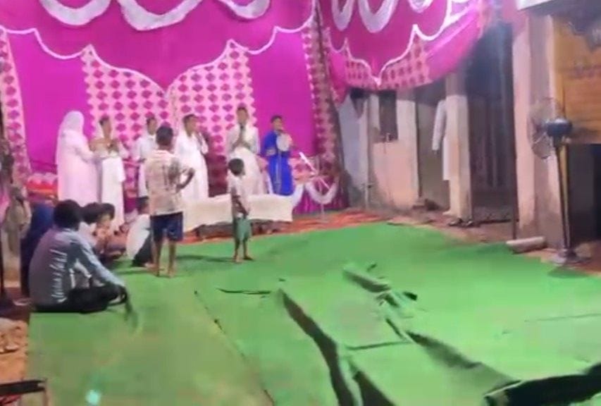 Uproar in Nawan village over rumor of religious conversion, police stopped the program