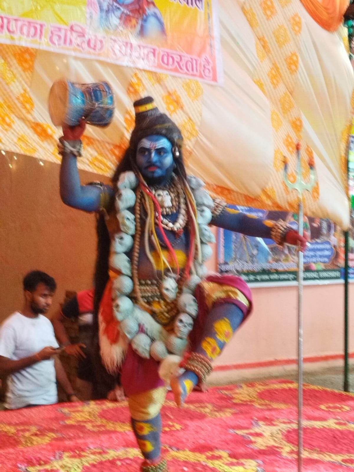 Lord Shiva was decorated grandly, devotees gathered to see the tableaux