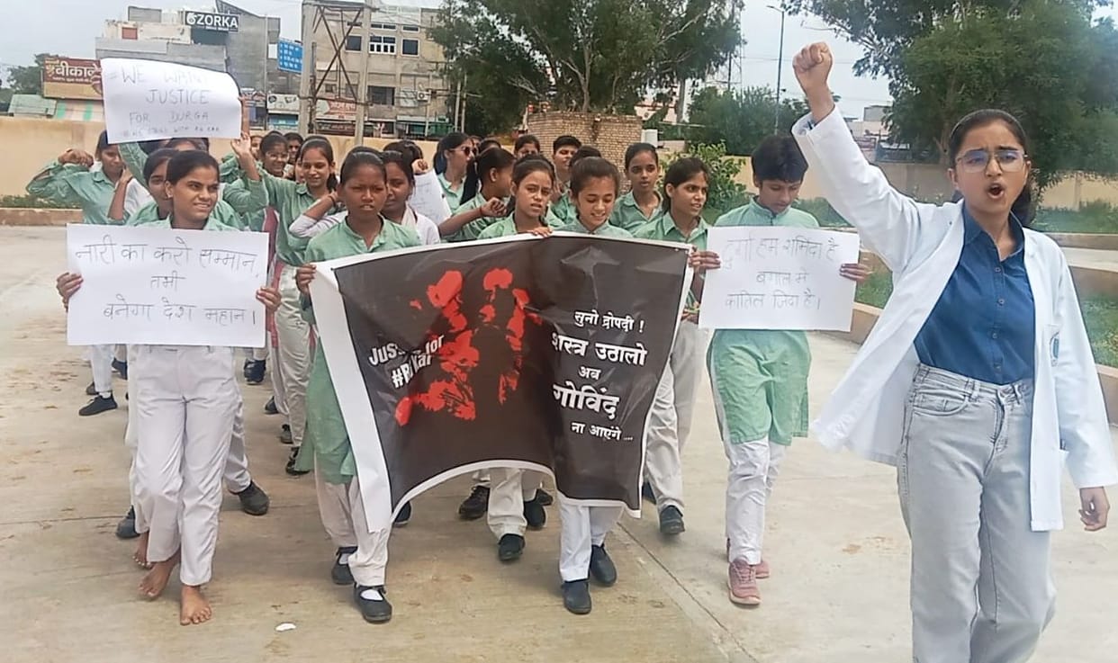 Girls took to the streets