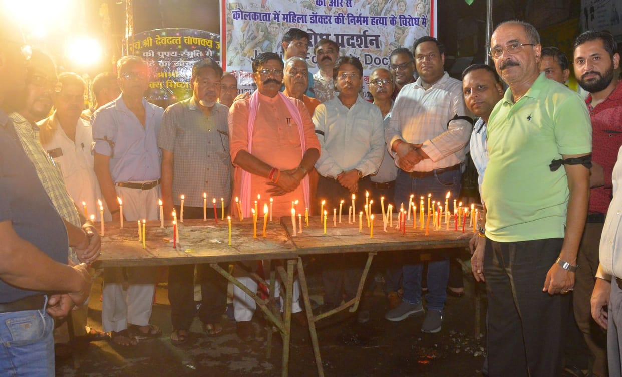 A candle march was taken out in the city regarding the Kolkata incident