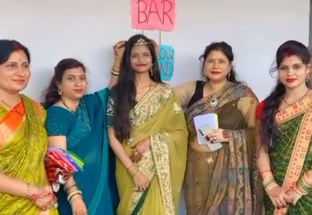 Teej Queen's crown placed on Manjali's head