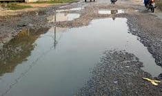 Roads uprooted in rain, potholes create danger of accidents