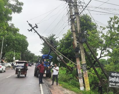 Trees fell due to storm and rain, power system collapsed
