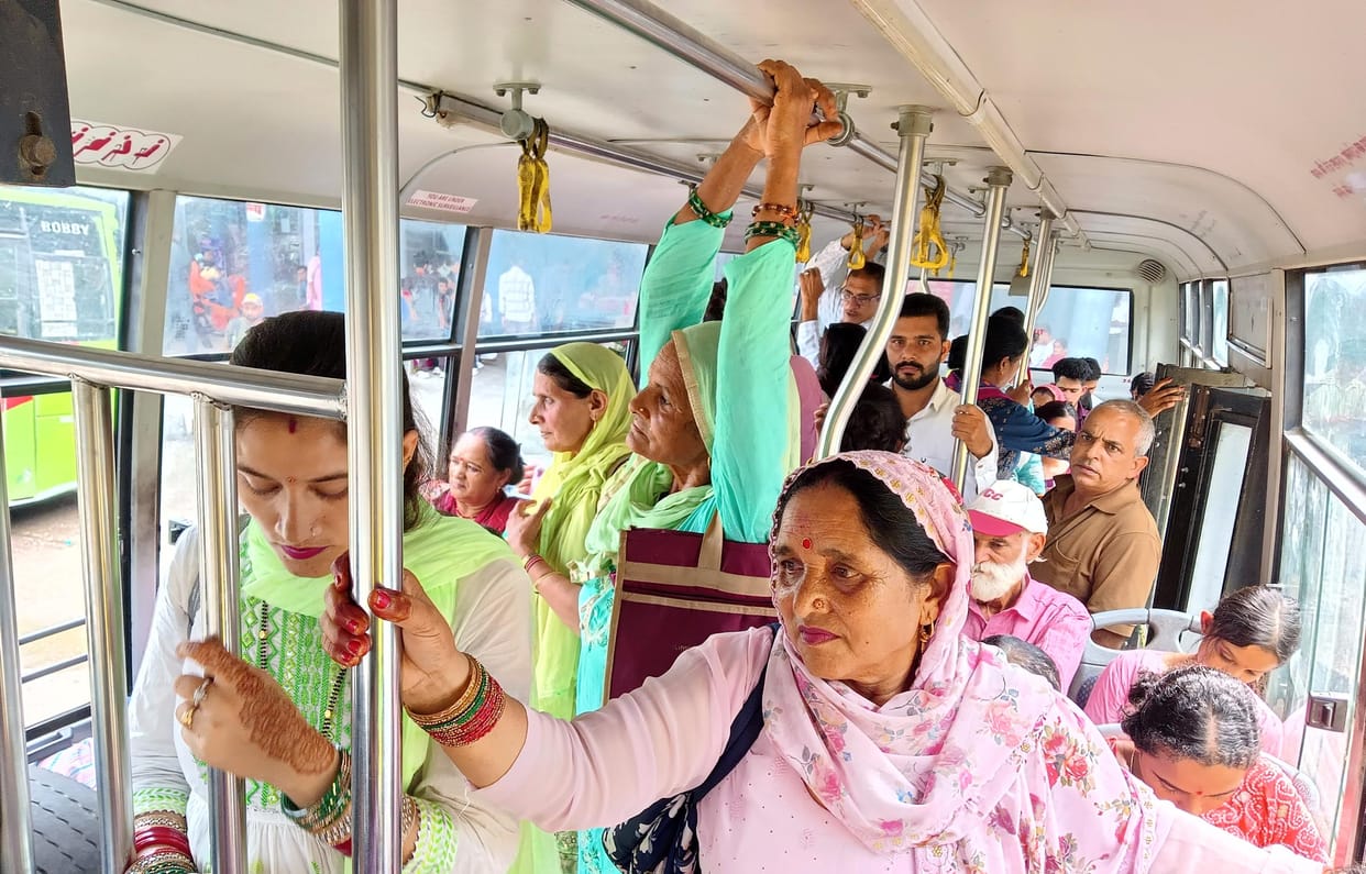 Government buses remained packed on Rakhi festival