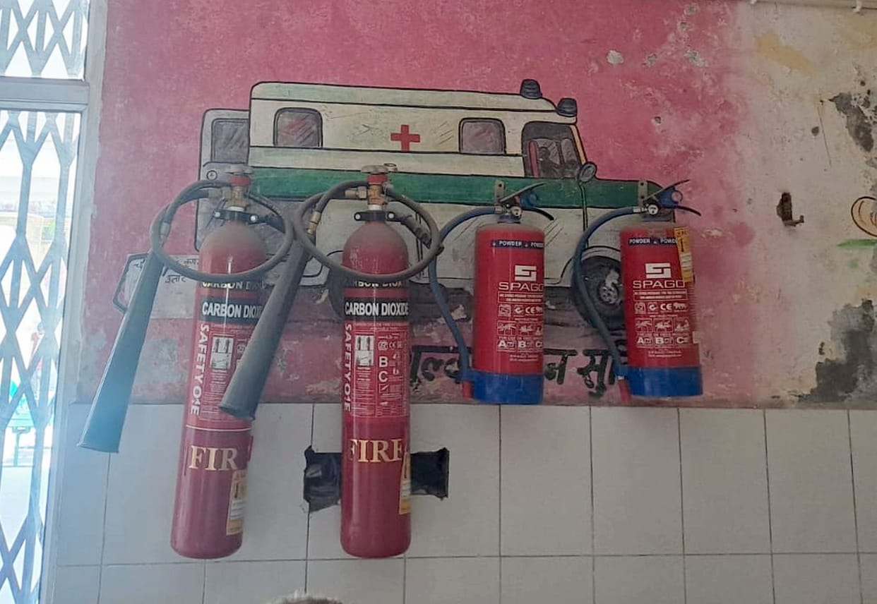 There is no arrangement for extinguishing fire in the medical college