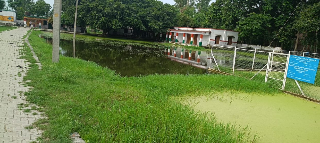 Waterlogging problem in upper primary school of Nand village