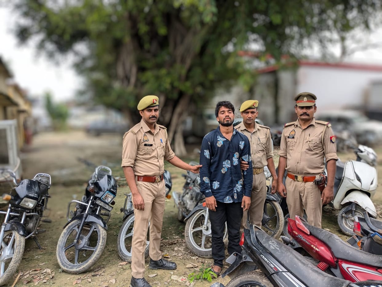 Thief arrested with eight two-wheelers