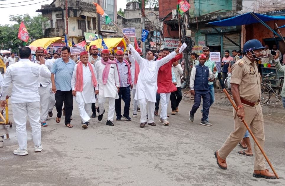 Demonstration in support of Bharat Bandh