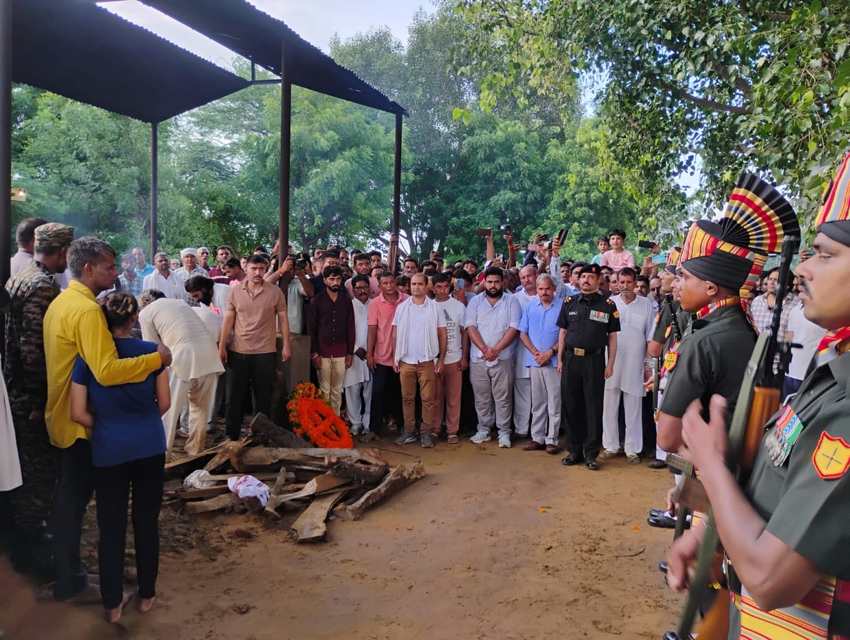 Martyr Anil's last rites were performed with military honors